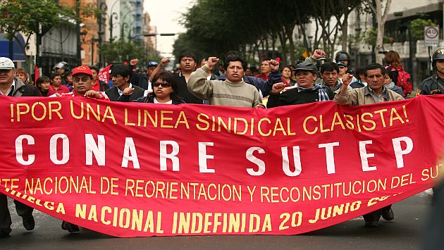 Las protestas del Sutep-Conare llegaron a Lima. (USI)